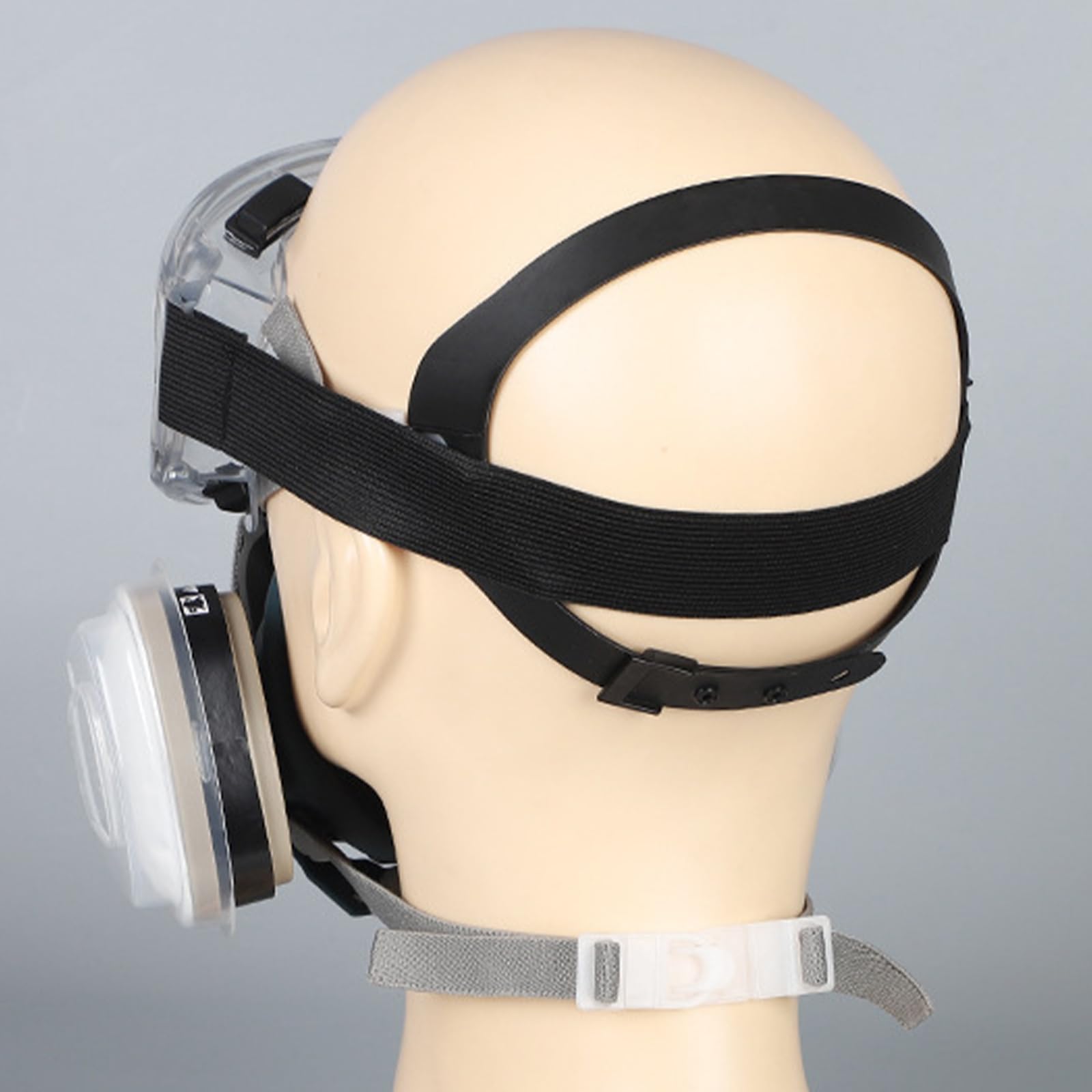 Masque respiratoire complet avec cartouches filtrantes et lunettes Masque respiratoire réutilisable pour la sécurité industrielle Protéger le visage anti-buée