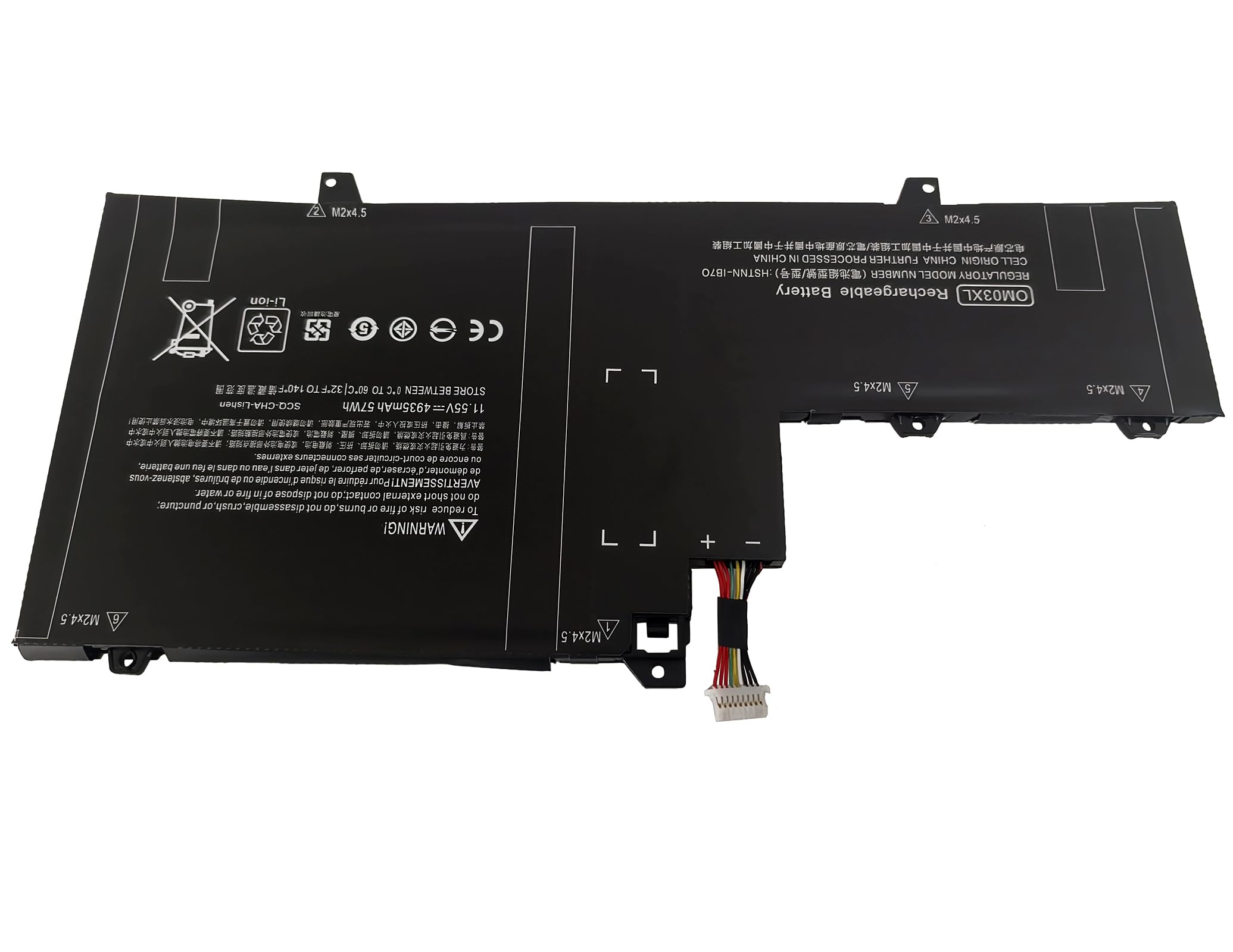 11.55V 57Wh OM03XL Batería para HP EliteBook x360 1030 G2 Serie, HP OM03XL OMO3XL OM03057XL 863167-1B1 863167-171 863280-855 HSN-I04C HSTNN-IB70 HSTNN-IB7O HSTNN-1B70