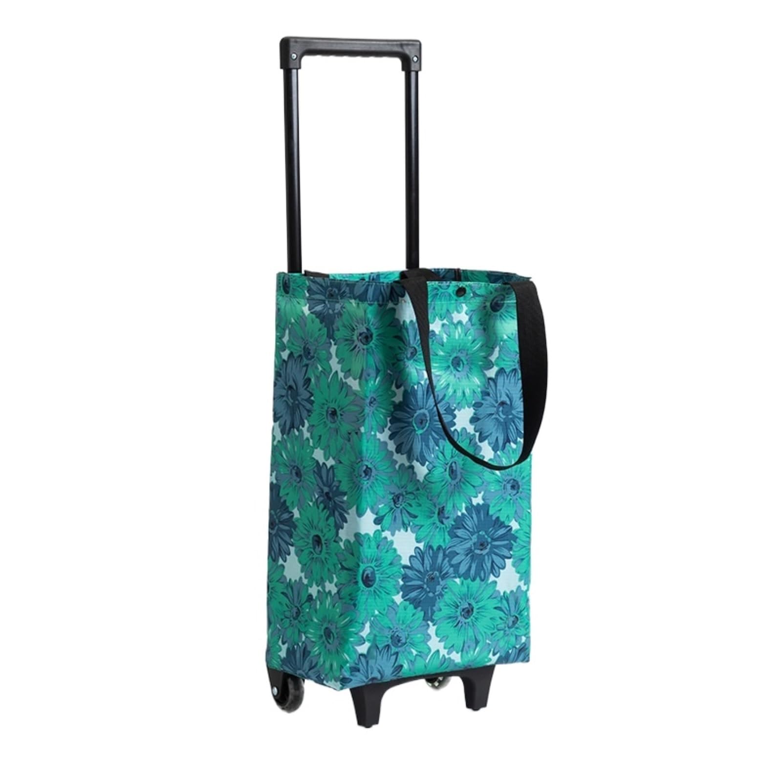 SBZIOJHDR foldable shopping trolley， Portable Foldable Grocery Bag for Travel Laundry(Multi colored a)