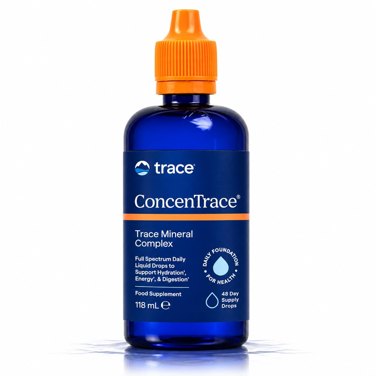 Trace Minerals ConcenTrace Gouttes d’Oligo-éléments avec Électrolytes, 118 | 48 Portions, Oligo-Éléments Ioniques Liquides. Plus de 70 Minéraux À L’État De Traces, Dont Magnésium, Fer Et Zinc. Favorise