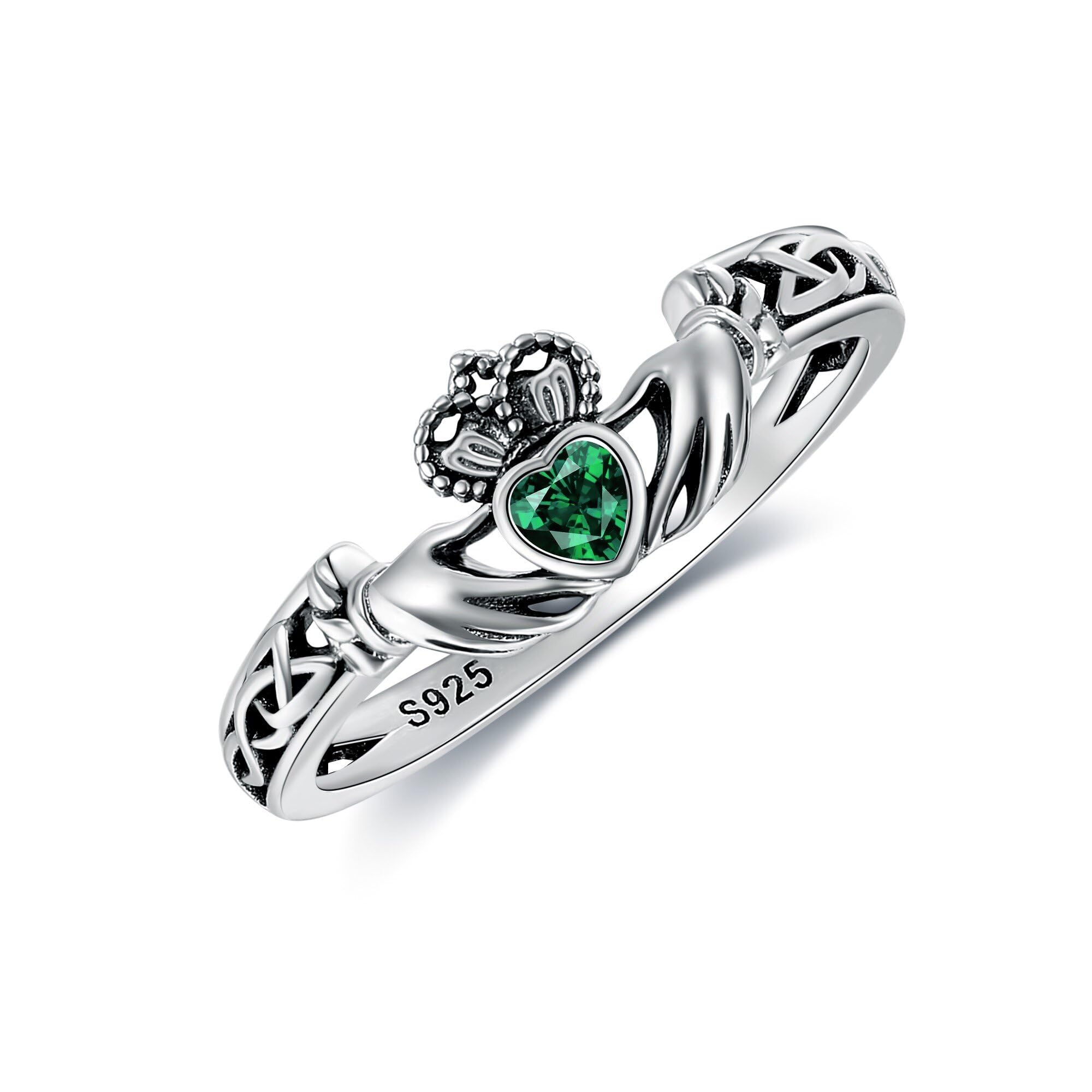 Claddagh Ringe 925 Sterling Silber Claddagh Irischer Muttertag Schmuck Muttertag Schmuck Weihnachten Geschenk für Frauen Mama Damen Size7/8