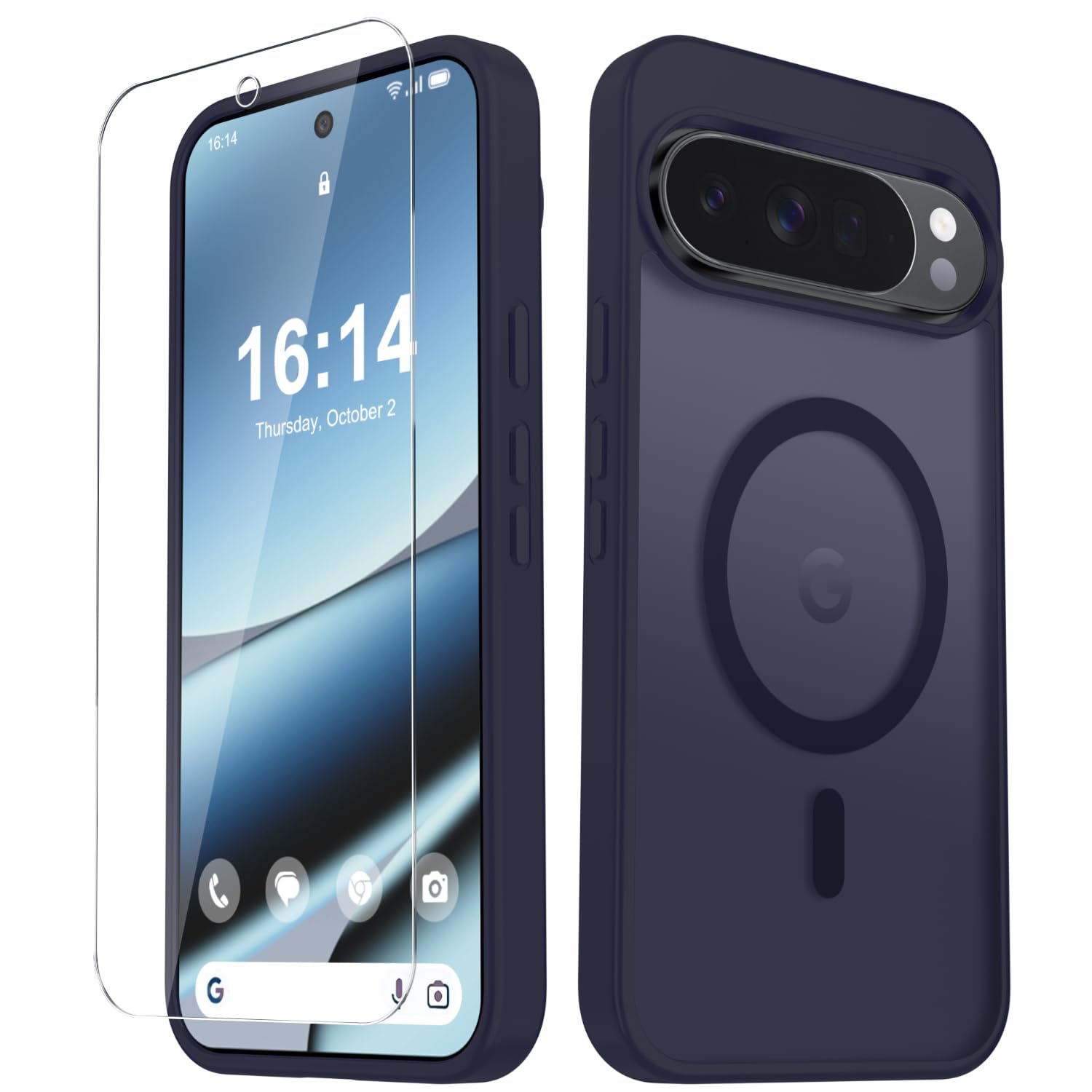 for Google Pixel 10 Pro XL Case, Matte Magnetic Cover, Deep Purple | Fit for MagSafe, Screen Protector included, Shockproof Military Grade Protection, Translucent Frosted Back