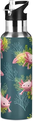 Miniatura 8 de Axolotls Stainless Steel Water Bottle 32 Oz Leakproof Water Bottles, BPA-Free Sports Water Bottle
