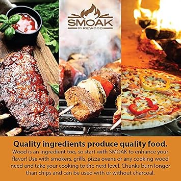 Smoak Firewoods Cooking Wood Chunks (Competition Grade) USDA Certified for Smoking, Grilling or Barbequing (Cherry, 8-10lbs 729 Cubic in.)
