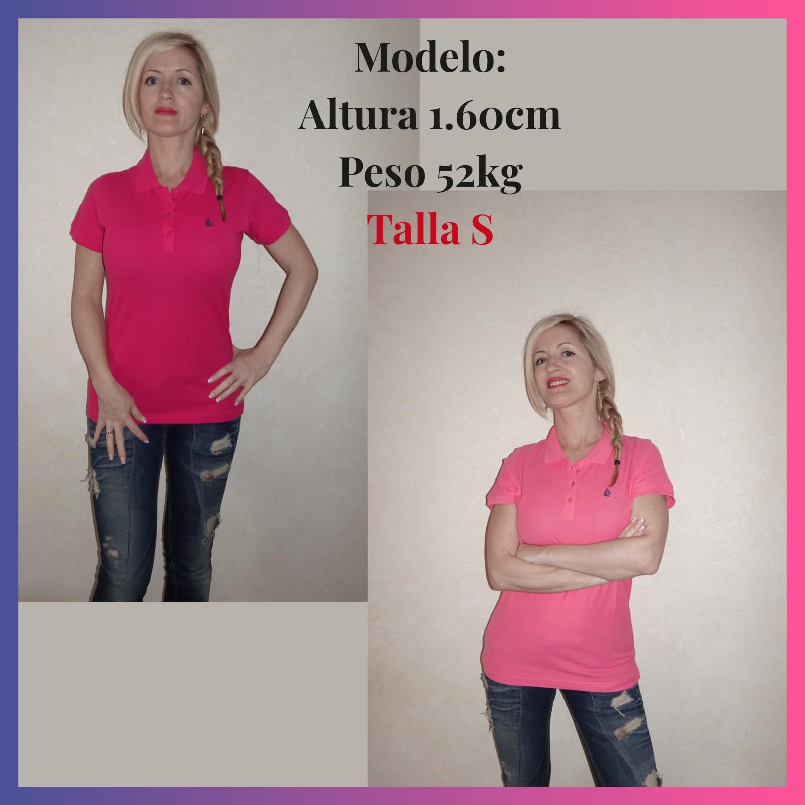 S&C - Polo Femme Manches Courtes Coton Piqué, Coupe Classique, Casual, Couleur Unie, 3 Boutons, Conçu en Espagne, Regular Fit, Légèrement ajusté, Voir Guide