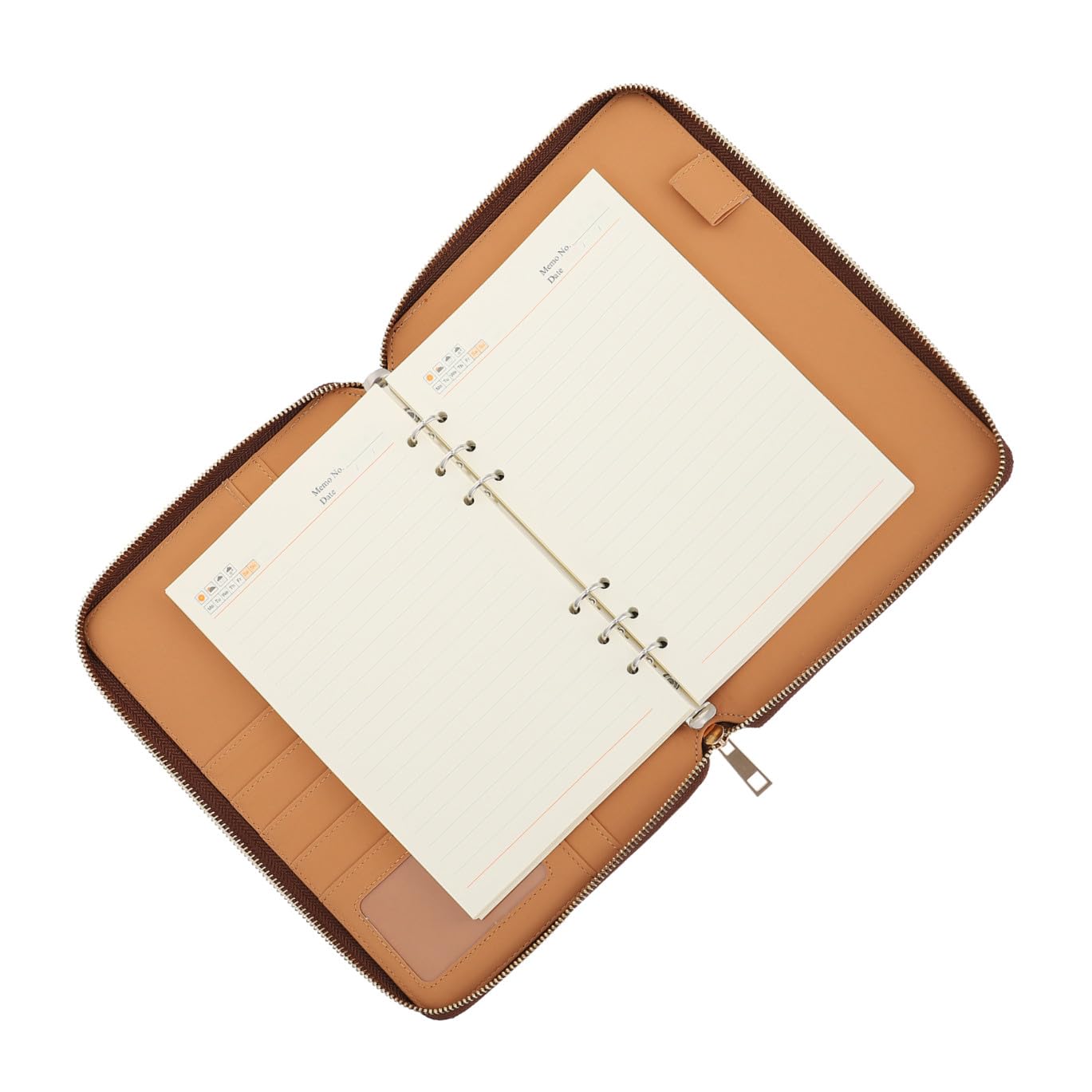 Cabilock Cuaderno de Negocios A5 con Funda de Cuero y Cremallera, Bloc de Notas Empresarial Multiusos para Oficina, Estudio y Hogar, Cuaderno de Planes Compacto y Funcional