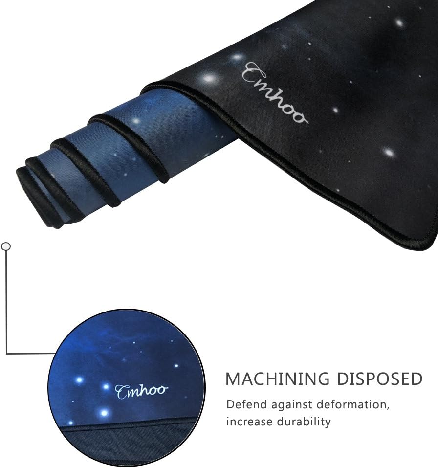 Cmhoo Large Mouse Pad Gaming XXL & Desk Keyboard Mat Size (35.4x15.7x0.1IN, 90x40 Sky Blue)