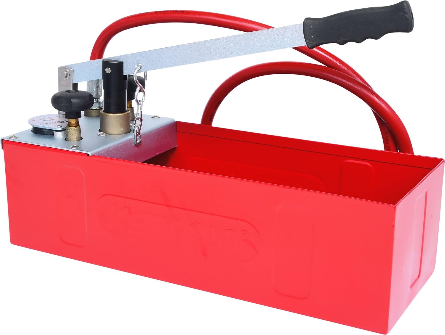 KS Tools 902.1004 Bomba de comprobación KS 50 roja, 60bar, tanque de 12L