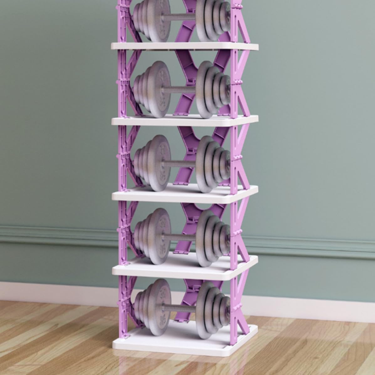 SEWACC Folding Shoe Rack Portable Shoe Organizer Storage Shelf with Multi-Layer Design for Closet and Plastic Material for Space-Saving for Dormitory or Room