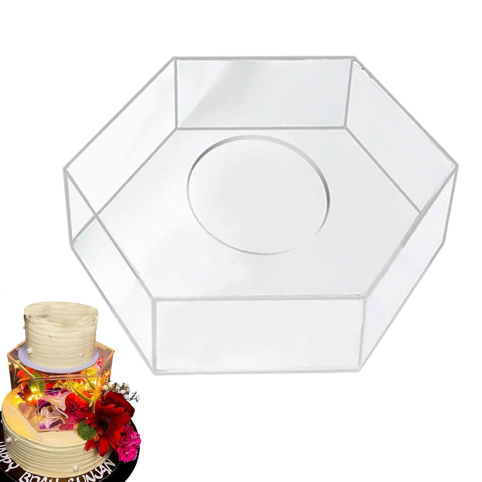 Soporte acrílico transparente para exhibición de pasteles, vitrina de postres rellenable para pasteles, pizzas y pasteles, caja de cocina para uso doméstico