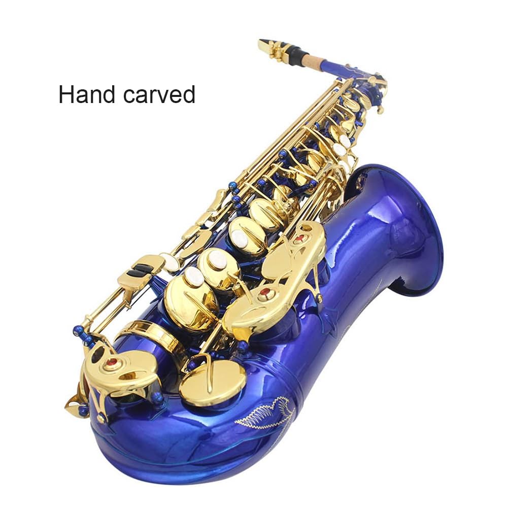 Accessori per strumenti a fiato per sassofono contralto professionale in mi bemolle in ottone laccato blu, completi per principianti