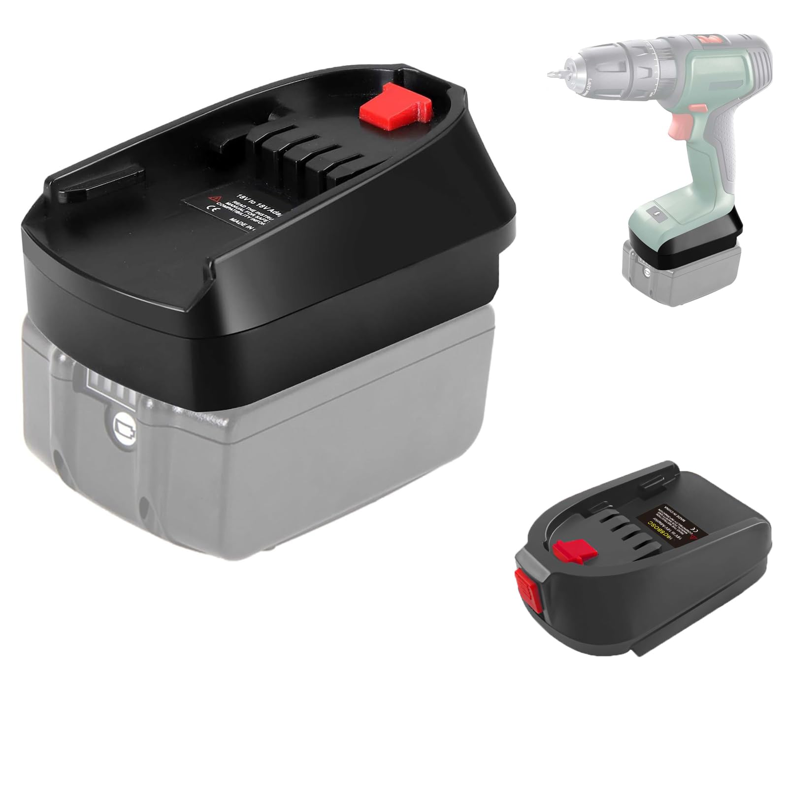 MT18BOSC Adapter for Makita 18 V Battery Converter to Bosch PBA Green Power Tool, Adapter Converter for Makita Li-Ion Battery for Bosch PBA/PSR 18 V Green Power Tools