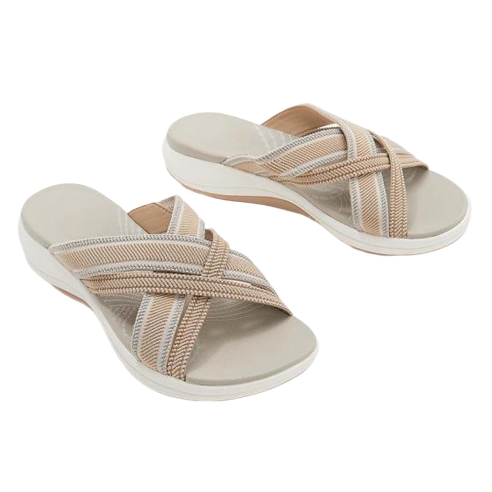 Sandals with Arch Support for Woman Walking Comfort Ergonomic Slides Sandals Orthopedic Comfortable Ortho Comfort Orthotic Open Toe Fishmouth Slippers