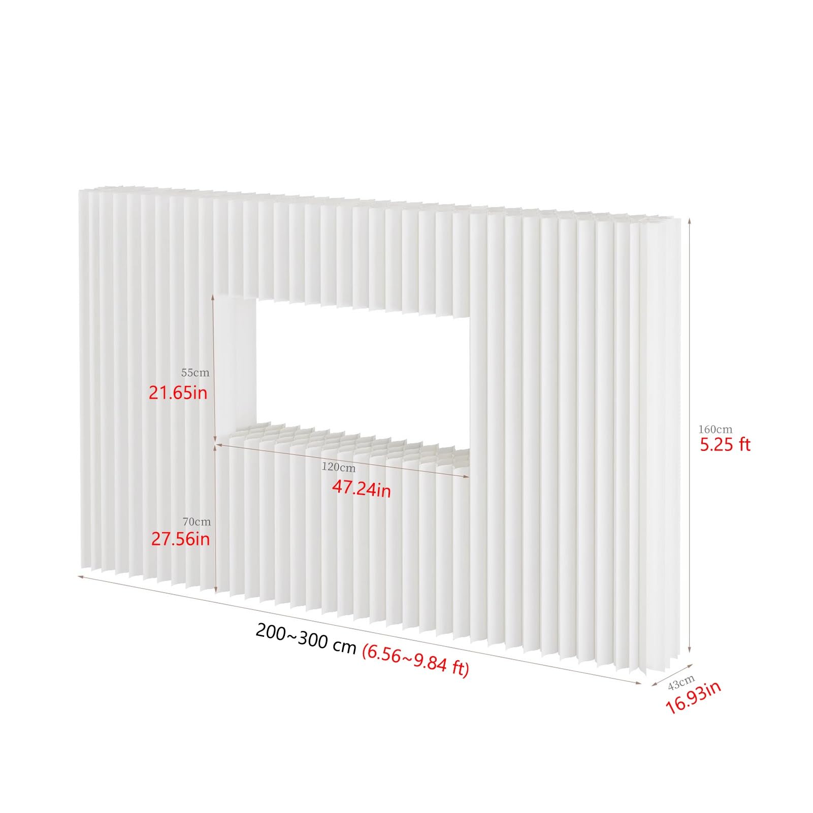 Divisori per ambienti, Parete divisoria for ambienti con finestra(3x1.6 m/9.84x5.25 ft)
