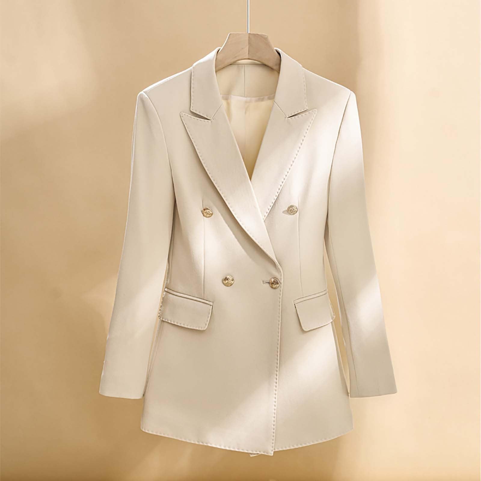 Generisch Blazer de 2 piezas para mujer, ropa de negocios, informal, chaqueta asimétrica, con botones, pantalones de pierna ancha, elegantes conjuntos de traje de dos piezas, para oficina, formal