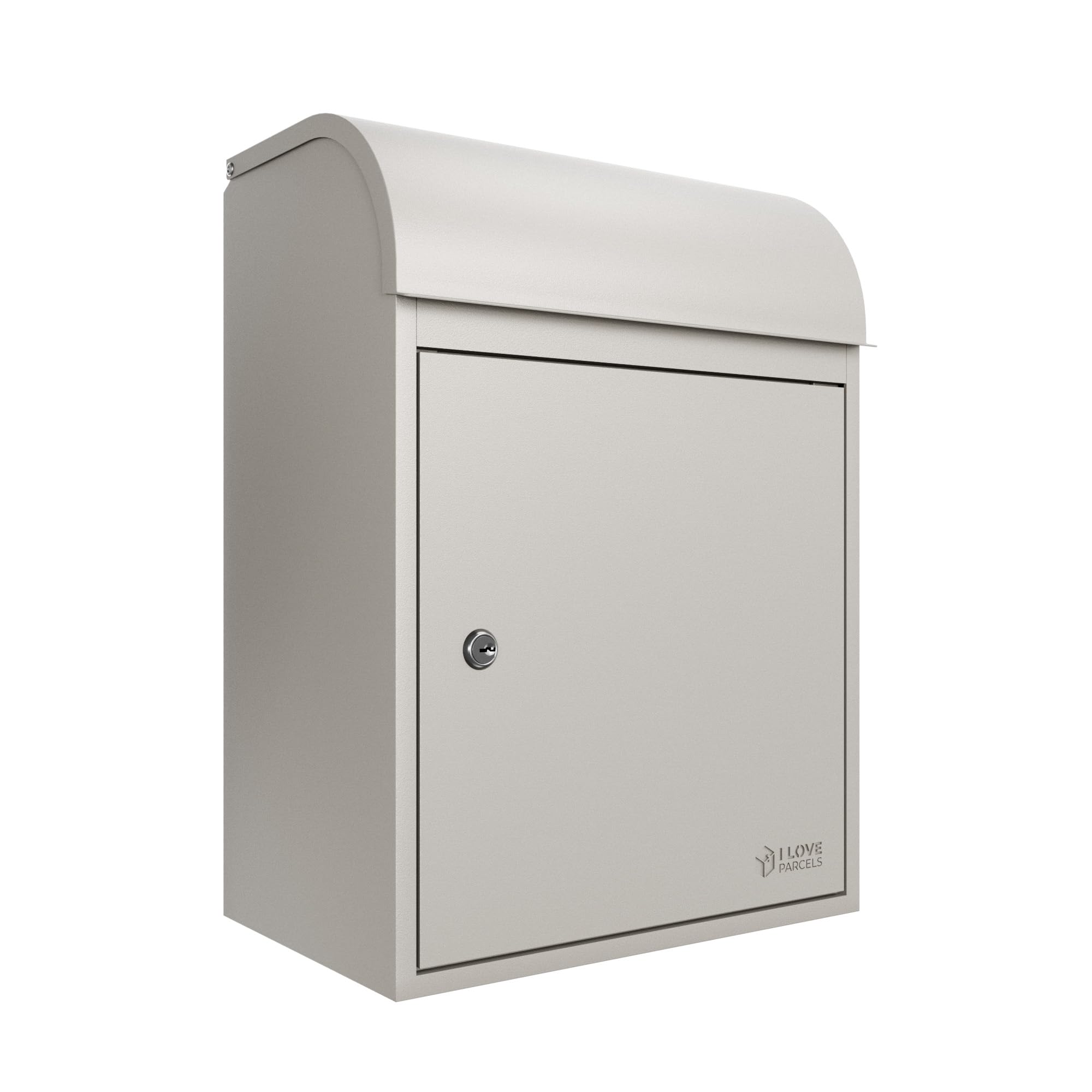Iloveparcels Pebble Iloveparcles Fulham Premium Small Parcel Drop Box. Waterproof Safe & Secure Delivery Parcel Box Outdoor, Delivery Box, Post & Letterbox With Anti Theft Key Lock Mounted To Wall Ral 7032