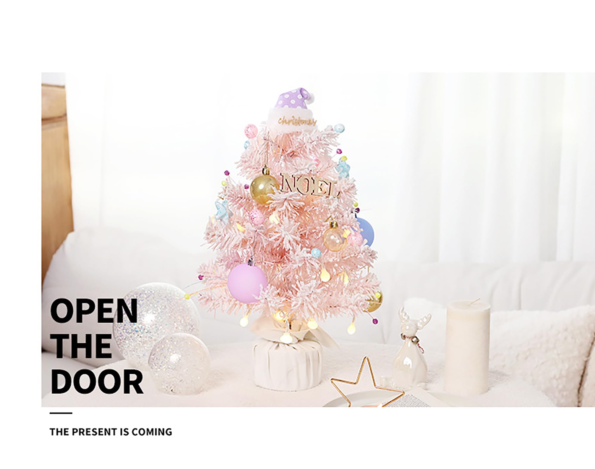 Amazon.co.jp: クリスマスツリー 卓上 音楽付きオルゴール ピンク ミニ