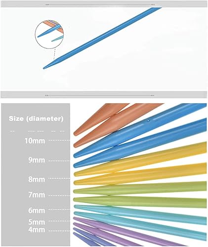 Miniatura 2 de LissomPlume Kit de agujas de tejer de doble punto de 14 piezas, para principiantes, adultos y niños