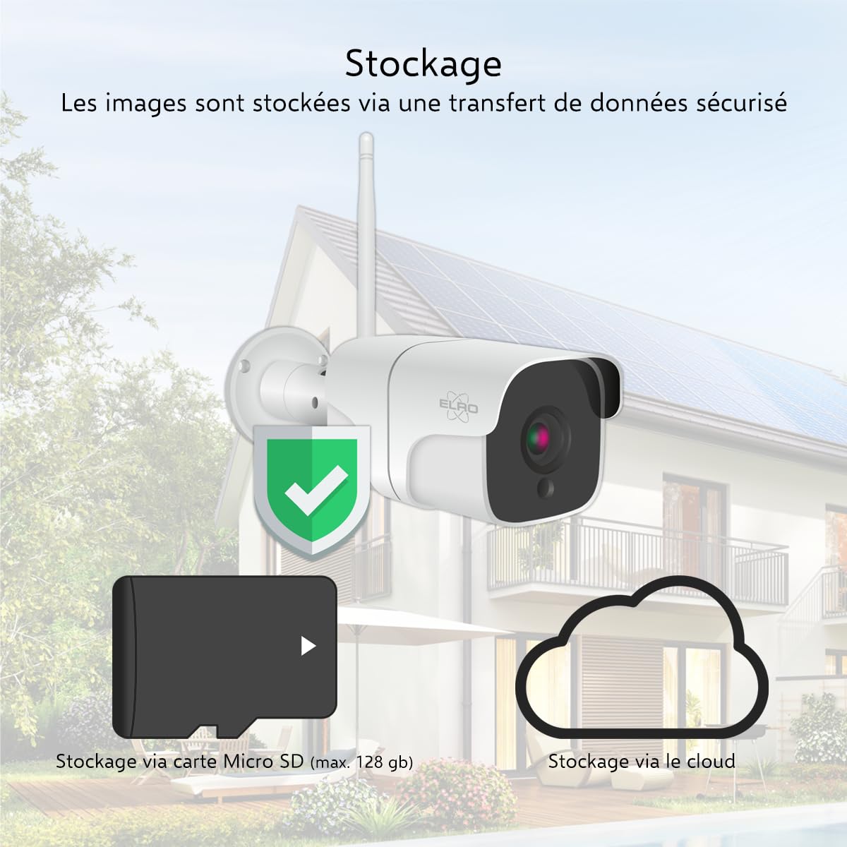 ELRO CO7000 Caméra de sécurité extérieure WiFi IP avec détecteur de Mouvement et Vision Nocturne - Caméra de Surveillance Full HD 1080P - Étanche IP66