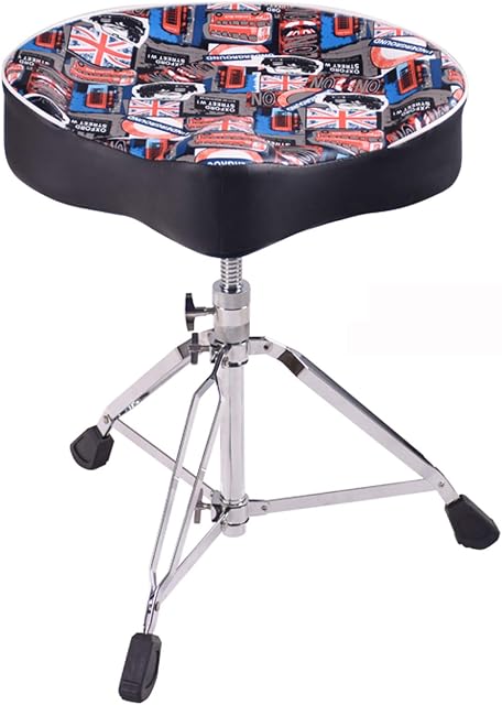 QLTY Adjustable Drum Stool,saddle Drum Stool,drum Chair,Padded Seat Portable,Drum Throne,Accessories For Drums & Percussions,with Padded Seat Foldable Legs And Anti-Slip Feet