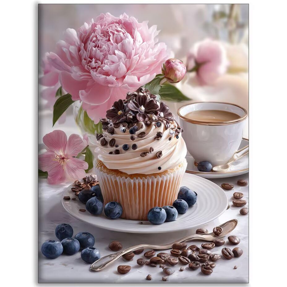 Pastel Diamond Painting Adultos 20x30cm , Manualidades Niña 8 años Diamond Painting Café Pintar por Numeros Adultos ,Bordado Punto de Cruz Diamond Art Kits ,Gem Art Regalo Mujer DIY Decoracin C-Q188