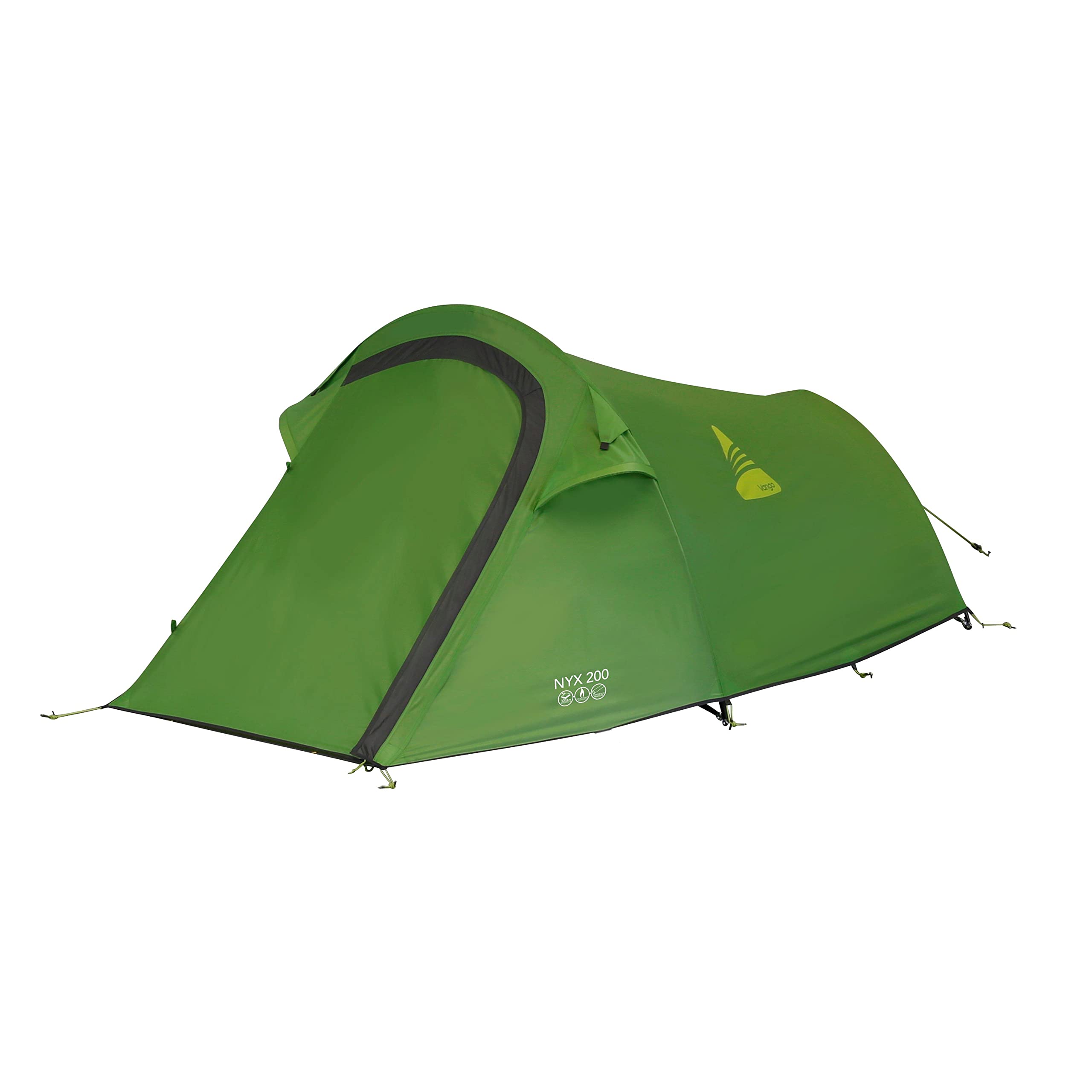 VANGO Nyx 200 Tent for 2 People, Wild Camping Tent, 2 Man Backpacking Tent, Camping Equipment, Green, One Size