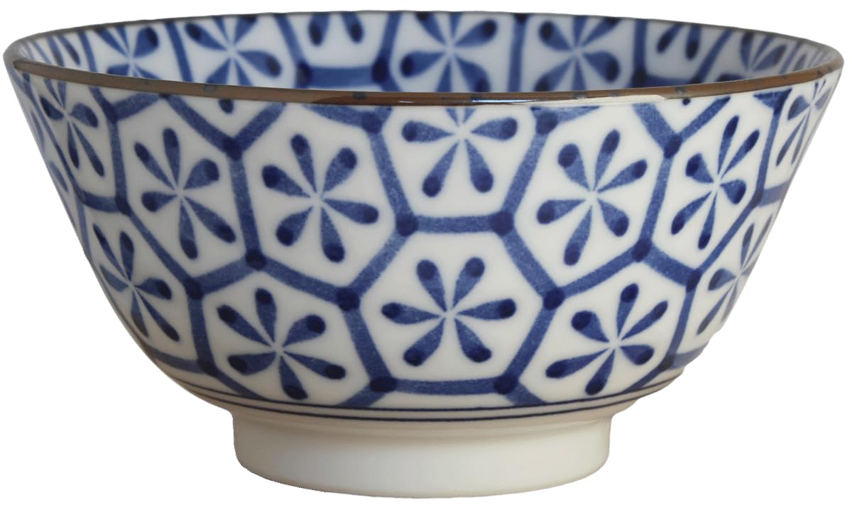 5 Stück - Schüsseln Set - Japanisches Geschirr blau - Geschirrset - Essset - Nudelset - Schalen Set - Servierschalen - Frühstücksschalen - Dessertschalen - Suppenschalen - Müslischalen - Salatschüssel