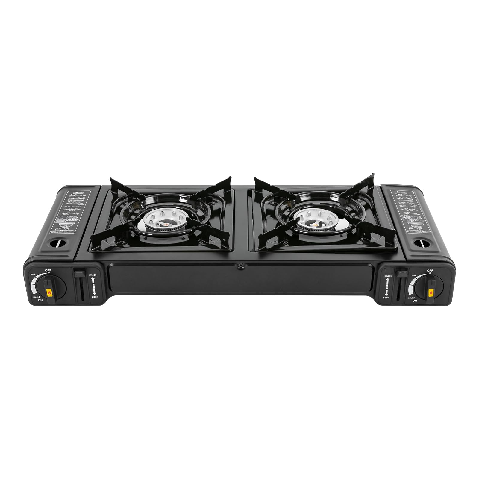 Zimtown 2-Burner Camping Stove Propane Stove Gas Burner Outdoor Stove With  Wind Panel And Workstation