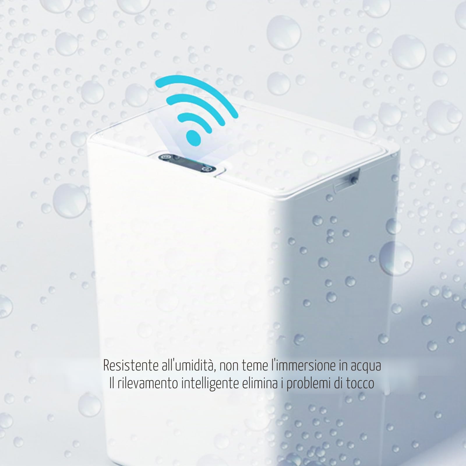Pattumiera Intelligente con Sensore,Pattumiera Automatica 15 L Silenziosa,IPX5 Impermeabile,Elettrico Pattumiera Bagno con Coperchio per Cucina,Bagno,Ufficio e Soggiorno,Bianco