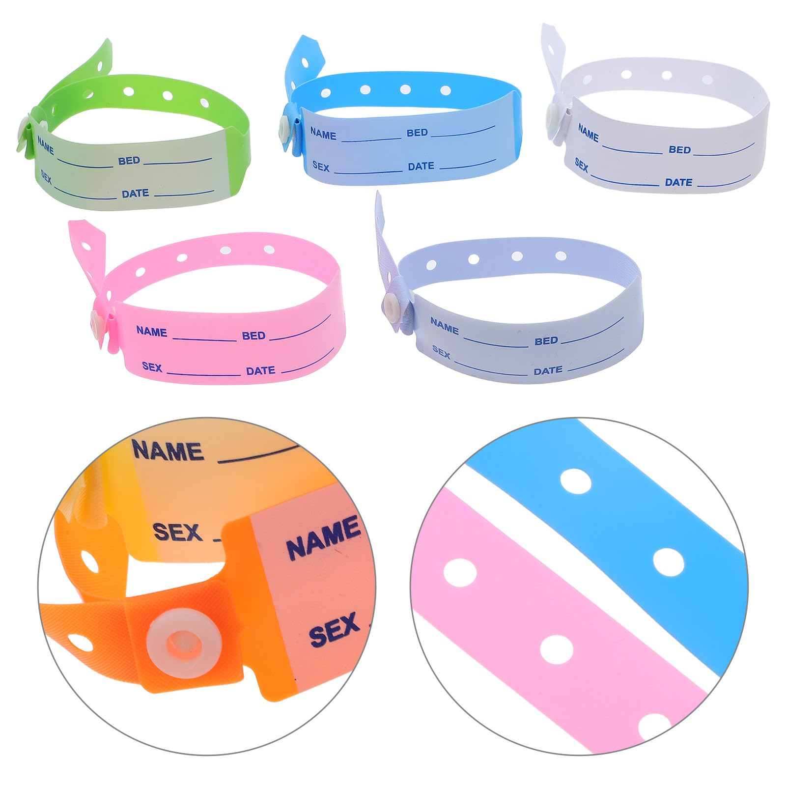 UKCOCO Bracelets D'identification D'hôpital Design Prêt pour Urgence Lot de 100 en Pvc Imperméables pour Patients Âgés et Garçon et Filles pour Admission et Soins