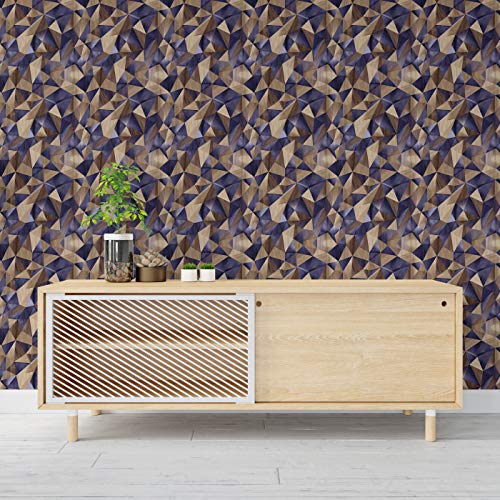 Image of DWELLSINDIA 3D Wood Style Self Adhesive Peel and Stick PVC Wallpaper Waterproof, Scratch Resistant, Laminated (41CM X 244CM, Purple & Brown)