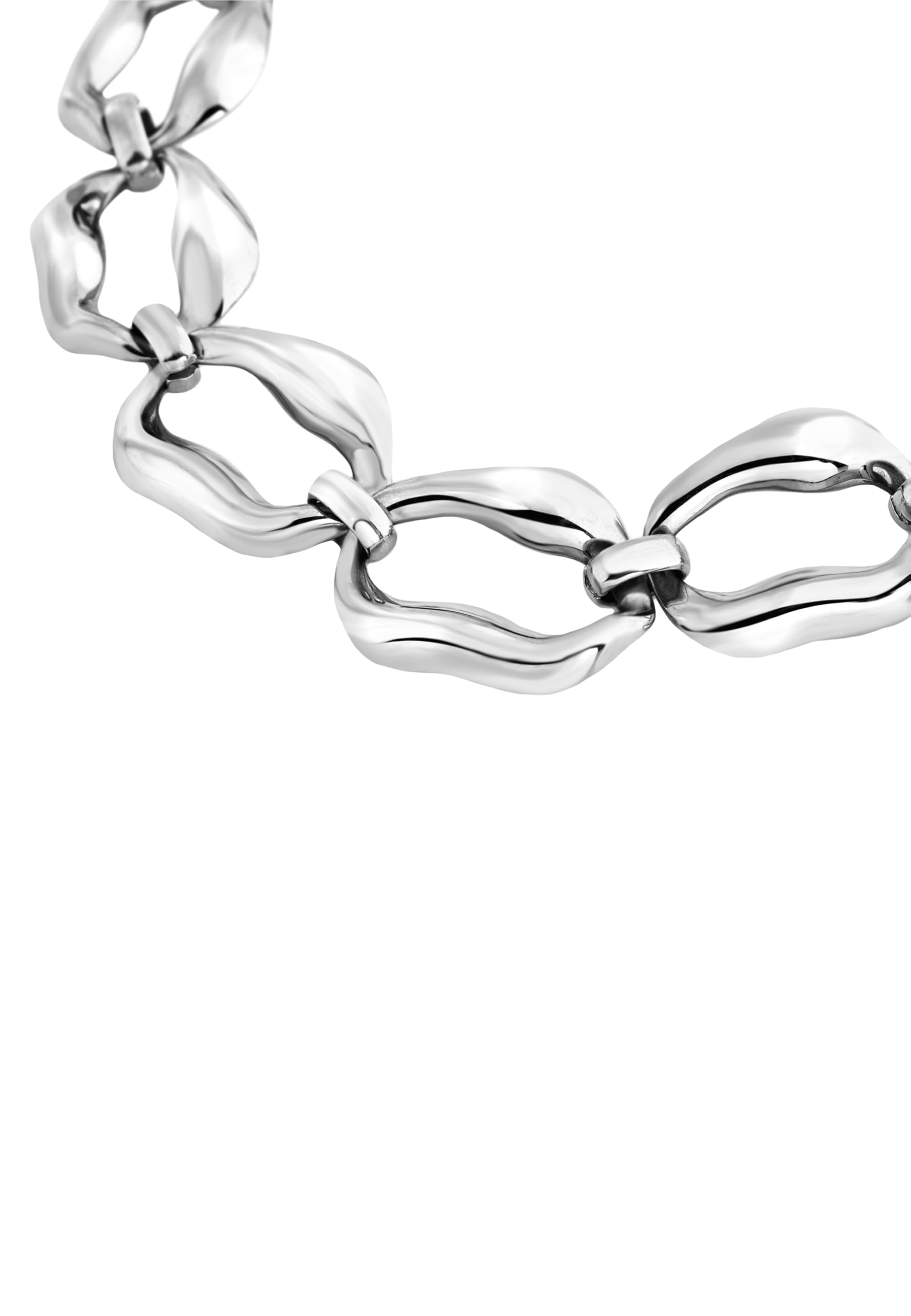 Breil, Collezione Alchemy, Bracciale Donna Alchemy, con catena in Acciaio Lucido ed Elementi Ovali, Pratica Chiusura a Moschettone, Misura 22 cm