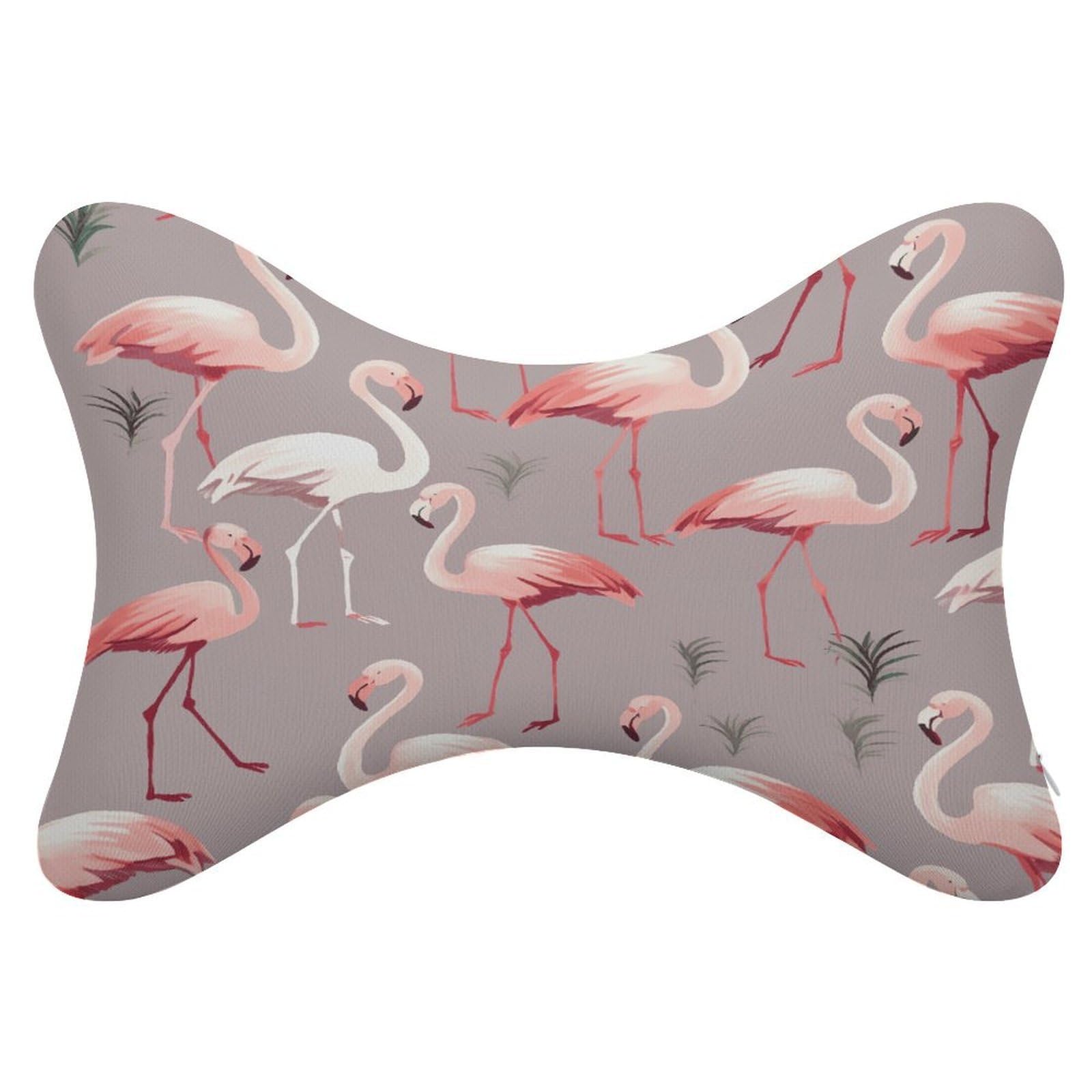 FekiLoot Pink Flamingo Pattern Car Headrest Set of 2,Softness Memory Foam Car Neck Pillow with Breathable Removable Cover Car Neck Support Pillow Ergonomic for Driving, Office