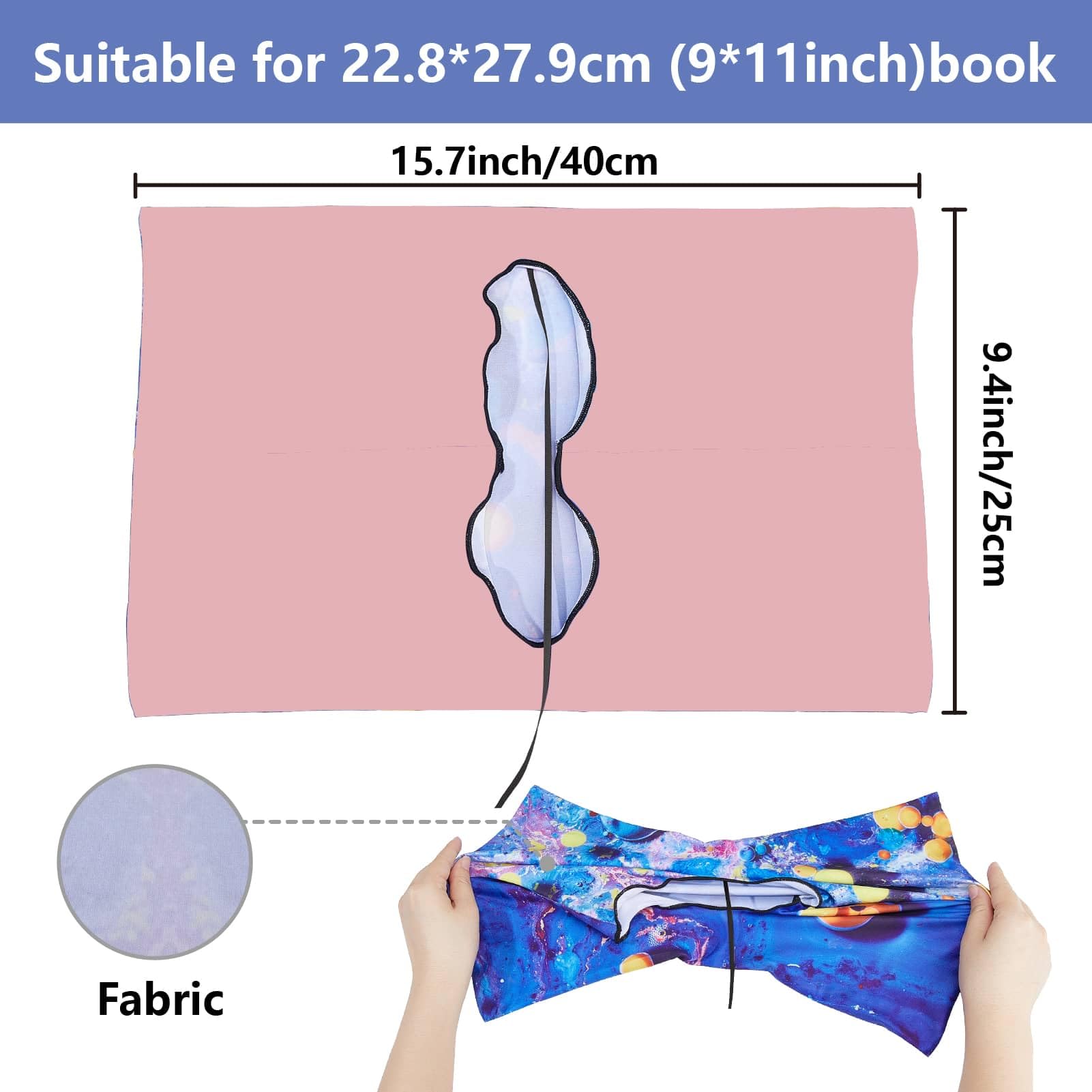 CRASPIRE Panda Strewberry Stretchable Book Cover Cartoon Pink Washable Reusable Nylon Cloth Elastic Covers Protector for Hardcover Paperbacks Book Lovers Gift Notebook Teacher Textbook - Image 3