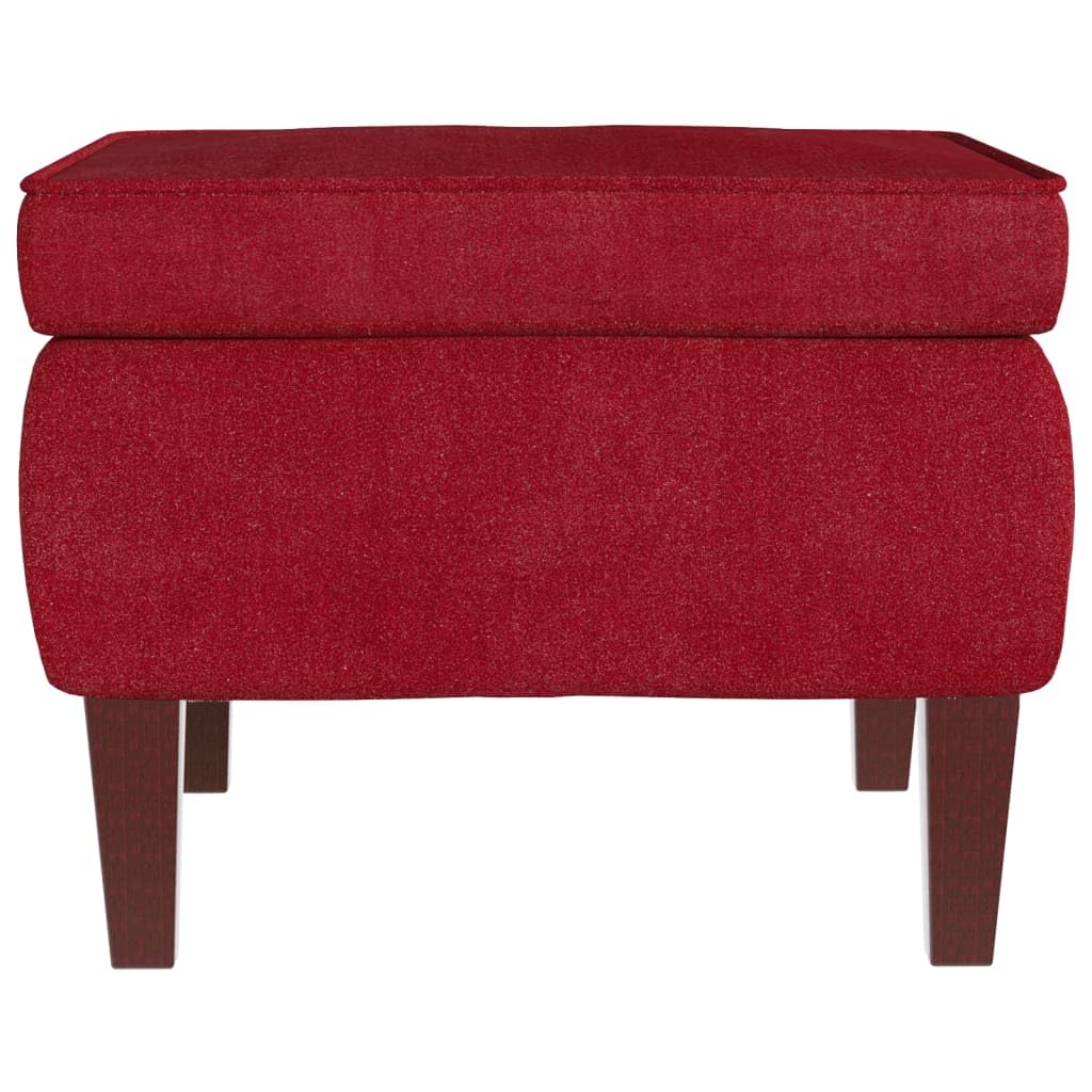 Tidyard Tabouret avec Pieds en Bois Rouge Bordeaux Velours, Pouf Repose-Pied Petit Siège Ottoman, Tabouret Bas pour Canapé, Chambre, Salon, Entrée