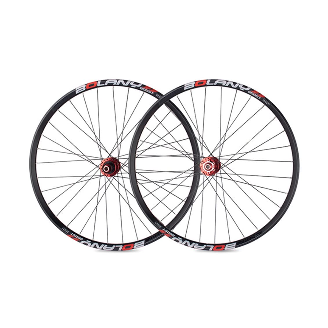 ZXGSXIOU Mountain Bike Wheelset 27.5/29" Aluminum Alloy Double Wall Rims, Disc Brake MTB Wheel Set Bicycle Wheelse, Through Axle 32H Hub Fit 8 9 10 11 Speed Cassette (Color:Red, Size 27.5 inch)