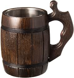 Handmade Beer - Mug Oak - Wood Dark Natural -