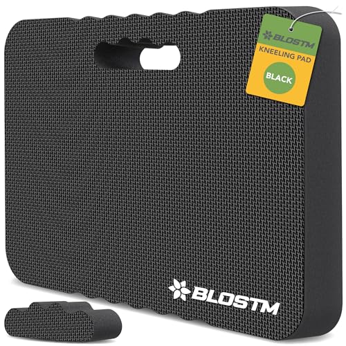BLOSTM Extra Dicker Garten Kniekissen - Großer Schwarzer Schaumstoff-Kniebrett, Wasserabweisender Kniepolster Garten mit 2 Texturen, Schaumstoff Unterlage für Arbeit, Yoga, Gartenarbeit, Babybad