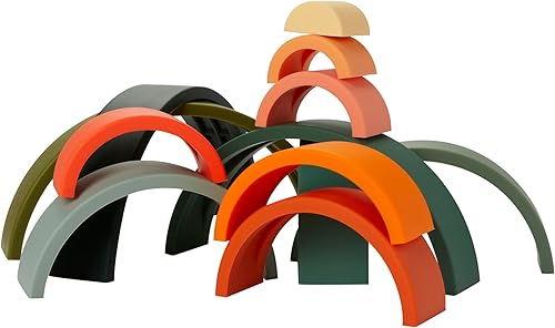 Miniatura 3 de Juguete apilable de silicona arcoíris  Los juguetes Montessori de 12 capas más grandes del mercado para niños pequeños, apilador, juguete de