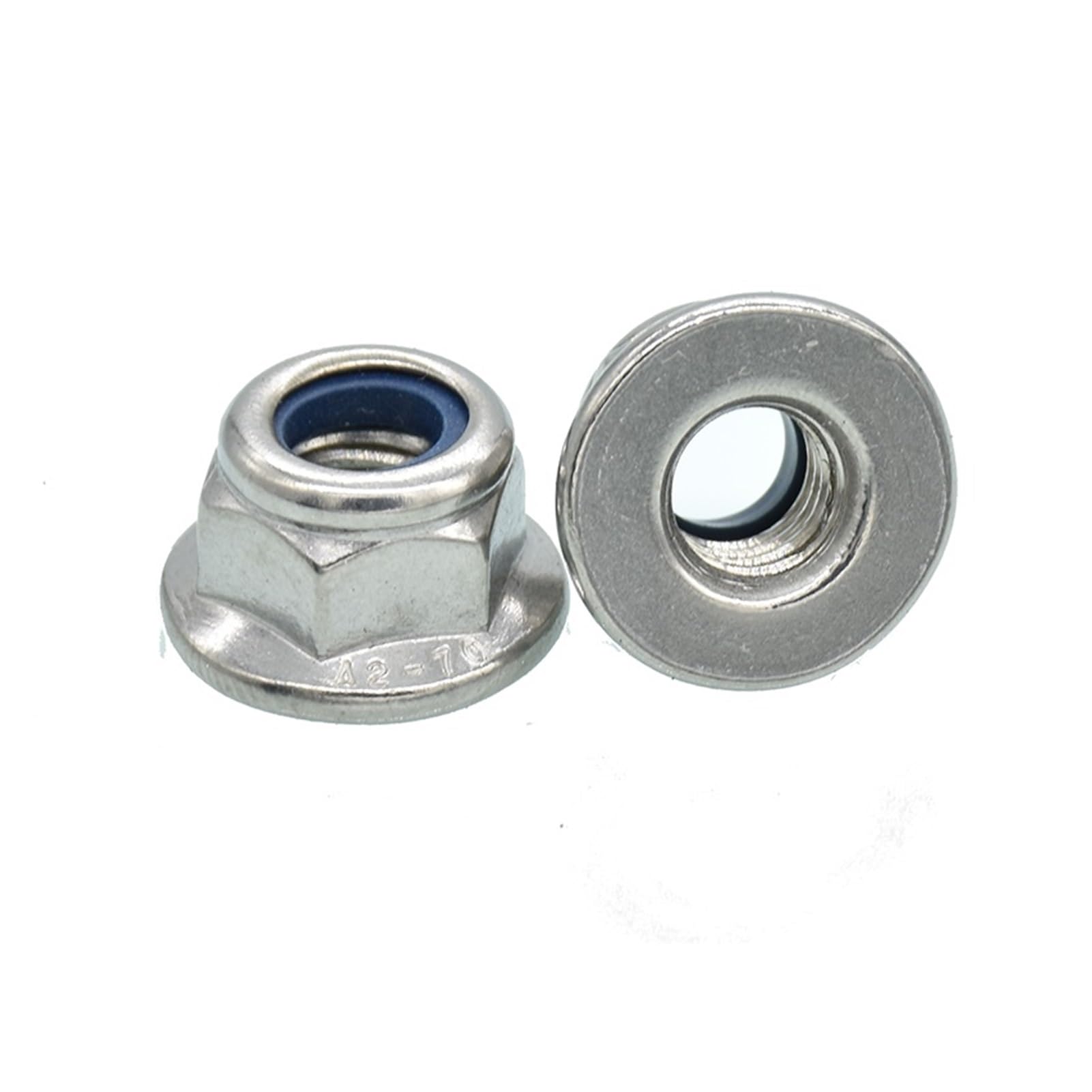 TERF® M6 Flens Nylon Insert Zelfborgende Moer M6 (6mm) Flens Nyloc Insert Hex Hexagon Lock Nuts Steel - Pack van 20