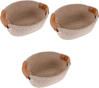 Homoyoyo 3 Pçs Cesta De Armazenamento De Corda De Algodão Cestas De Armazenamento De Crianças Cesta De Tecido Decoração De Mesa Cestas De Armazenamento De Berçário Caixas De Organização De