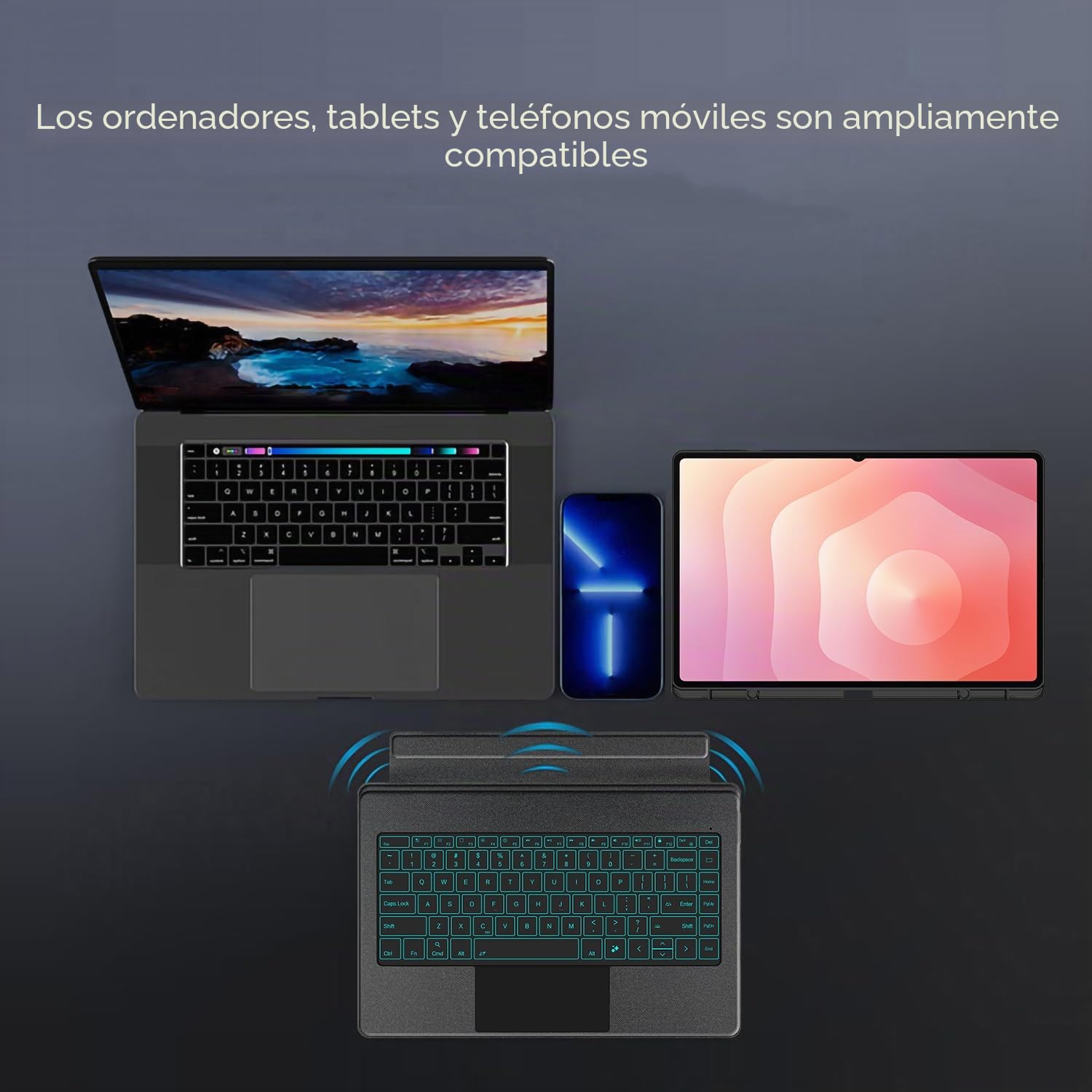 Funda para teclado compatible con Samsung Galaxy Tab S11 Ultra de 14.6 pulgadas 2025 (SM-X930/SM-X936B) Funda protectora desmontable retroiluminada para teclado desmontable con soporte