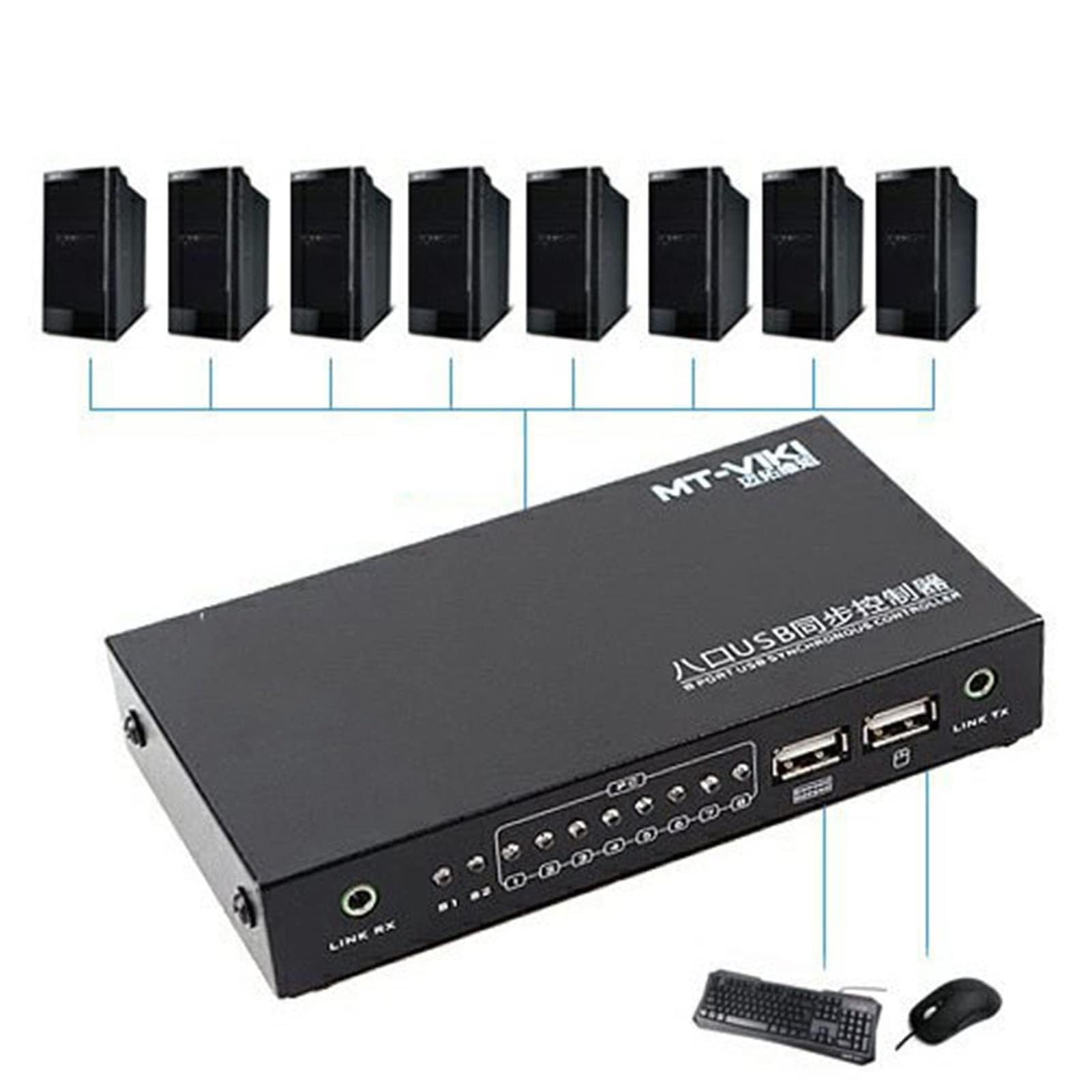 Sincronizzatore Intelligente A 8 Porte - Controller Di Sincronizzazione Tastiera Mouse USB, Switch KVM, Controller Di Sincronizzazione Shell Plug And Play, Di Gioco