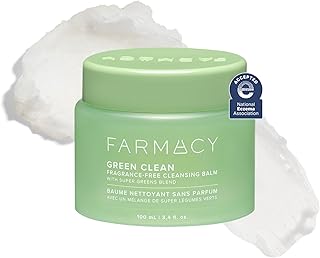 Farmacy Sensitive Skin Makeup Remover Cleansing Balm - Green Clean Waterproof Makeup Remover Balm + Oil Cleanser for Face - Melts Make Up + SPF - Hydrates + Softens Skin - Fragrance Free (100ml)