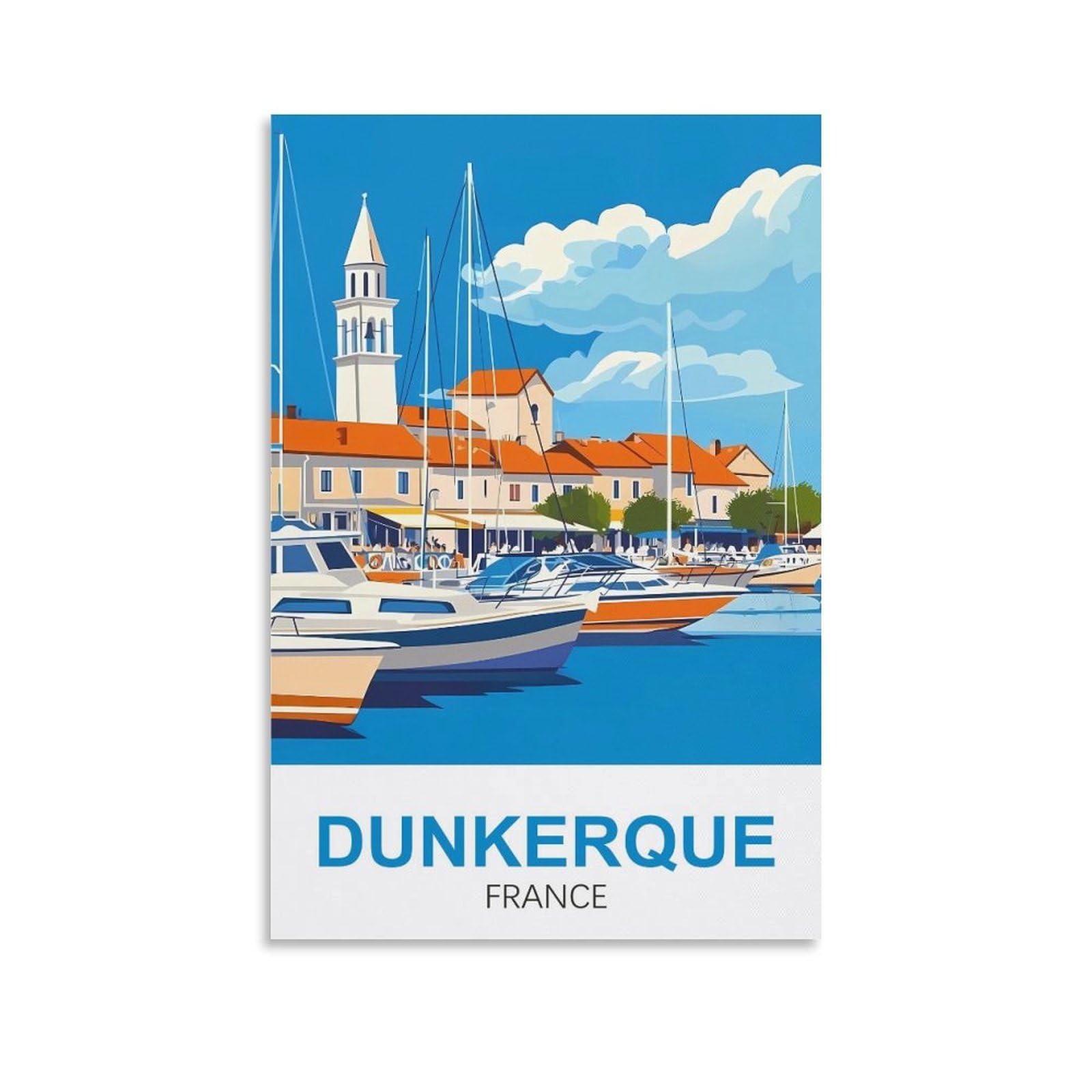 EZMLFA 5D Diamond Art Kits for Beginner,Dunkerque France,Diamond Art House DIY Diamond Art Kits for Home Wall Decor 40x50cm