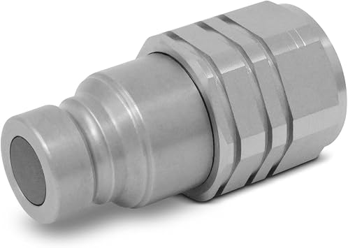 Flat Face Hydraulic Quick Connect Coupler Set, 1/2 SAE (3/4-16 ORB) Thread