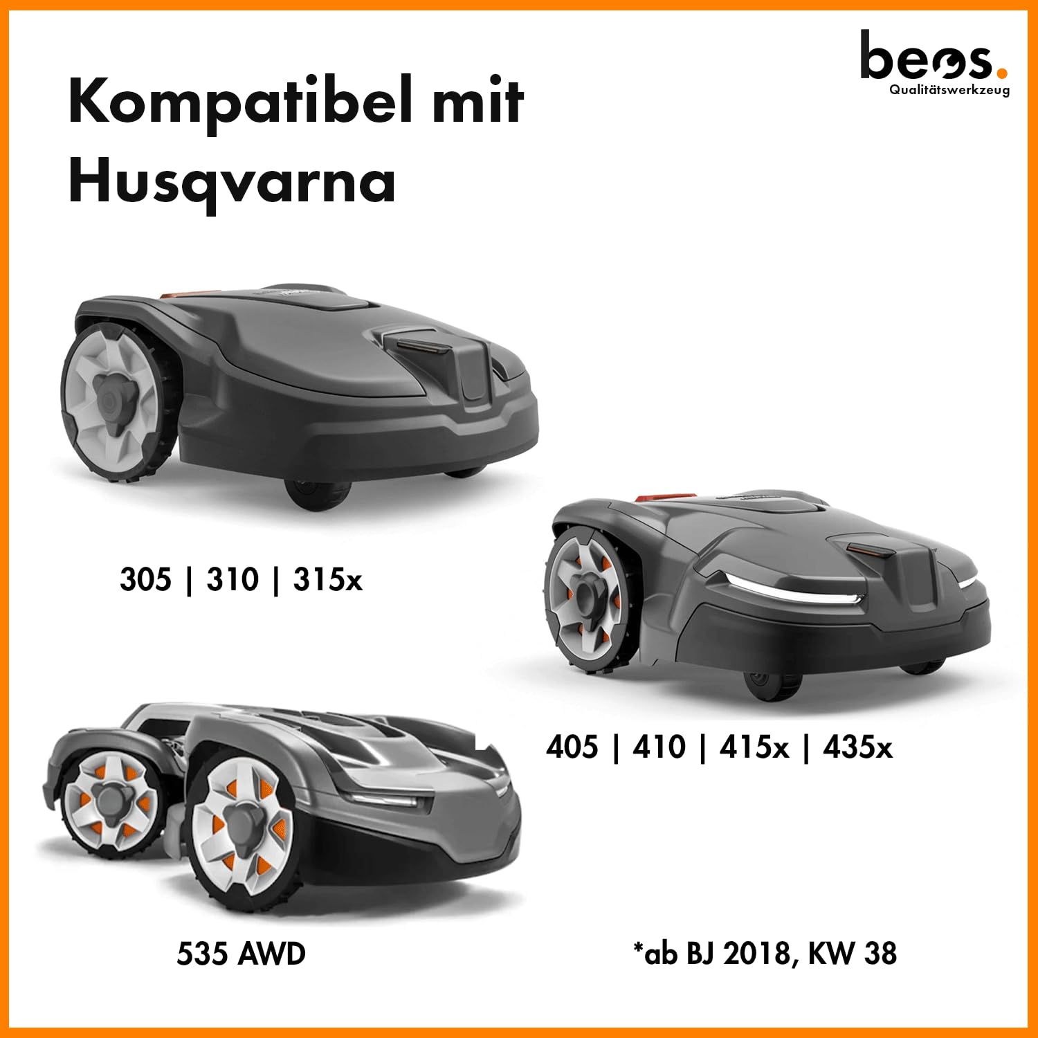 BEOS Premium Mähroboter Tuning Messerscheibe - glasfaserverstärkter Messerteller für 7X Klingen - Husqvarna 305|310|315|405x|410x|430x|435x|535 AWD ab Baujahr 2018 - Ø 197 mm