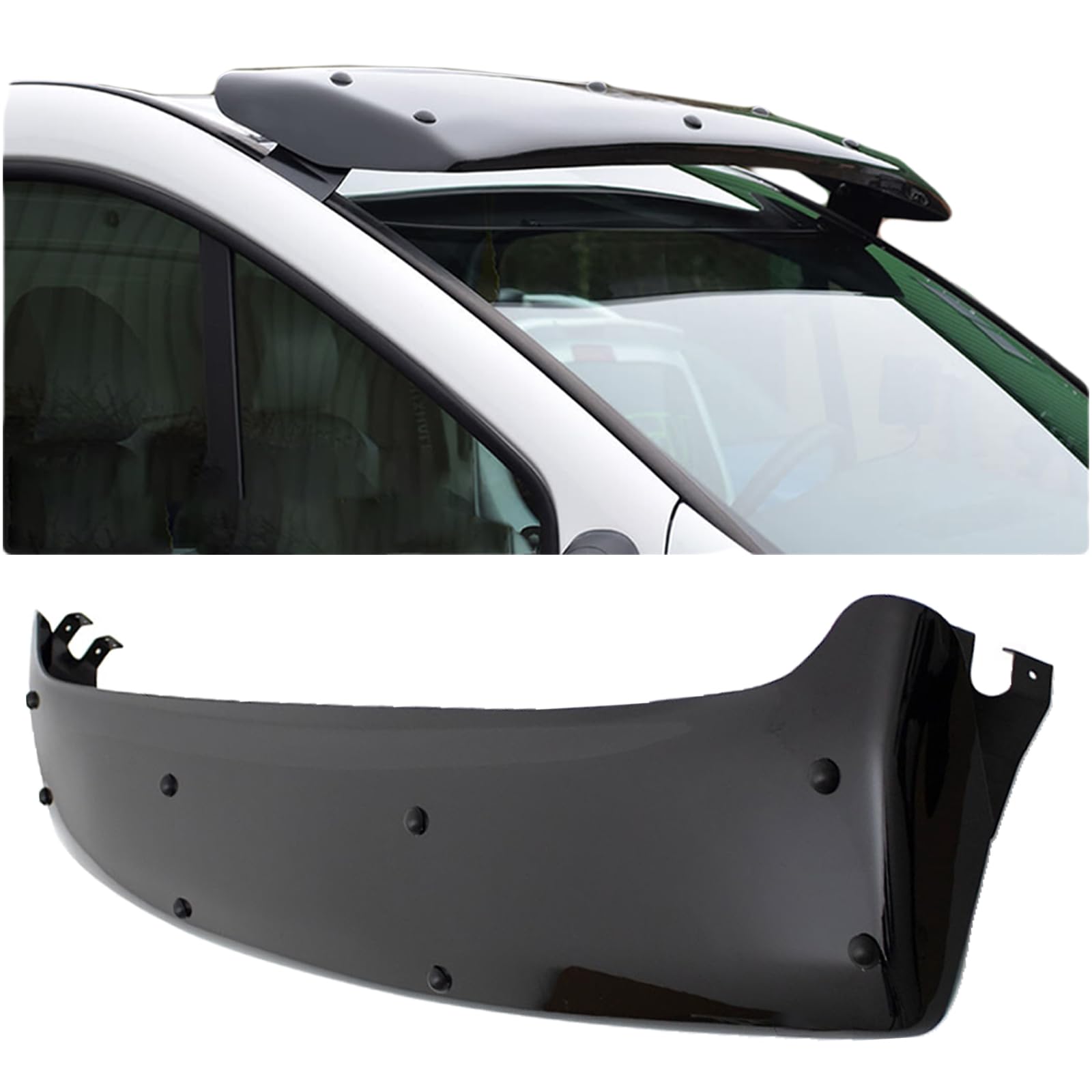 Fits Renault Master MK2 [1998-2010] Black Sun Visor Solid Black Acrylic