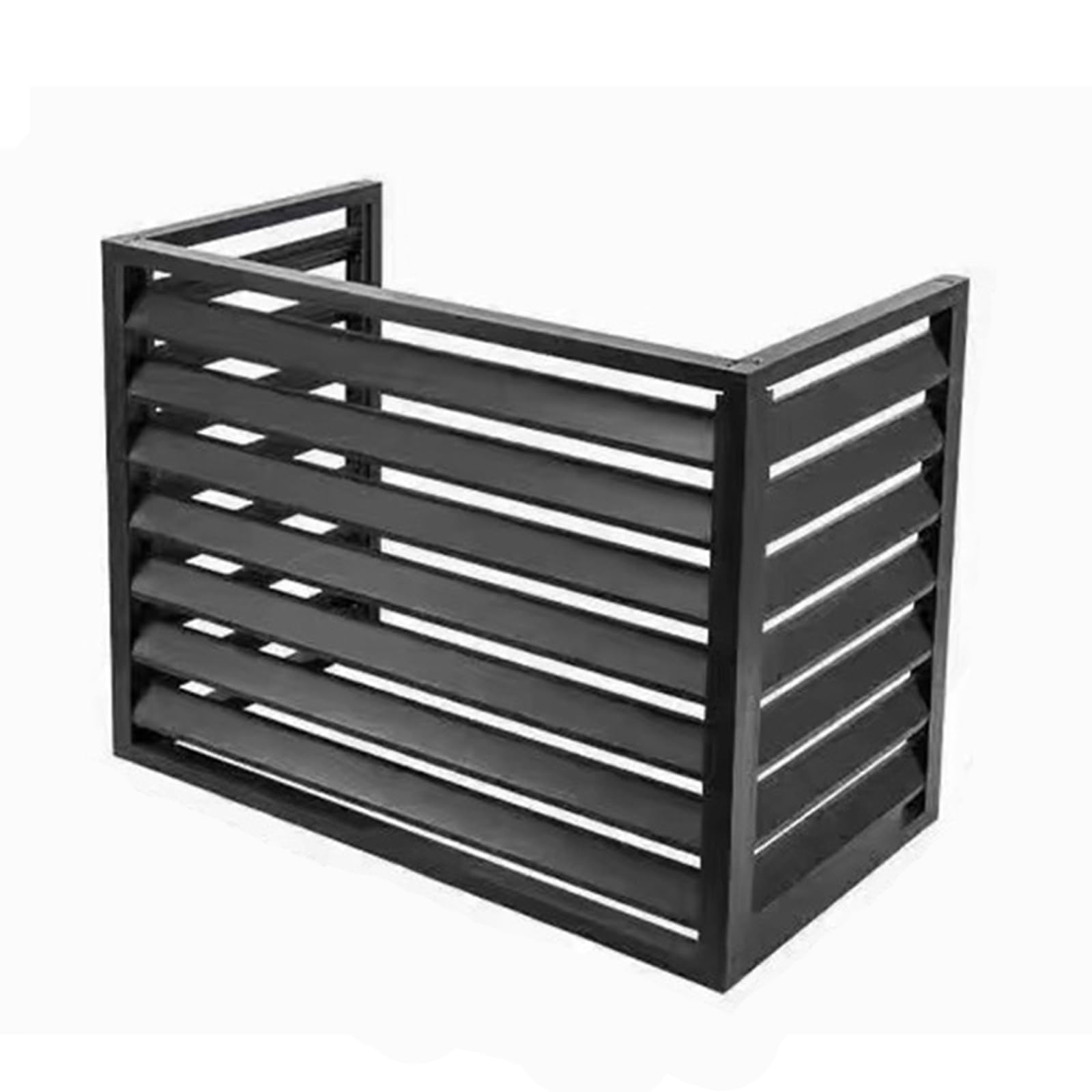 DCYEQRQ Aluminum Air Conditioner and Heat Pump Cover, Mini Split Air Conditioner Fence Screen AC Unit Cover with 3 Panels for Outside Units, Noise Reduction, 110x80x60cm, Brown