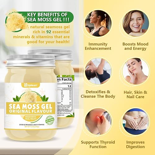 Miniatura 3 de UPNEUTRI Gel de musgo marino silvestre irlandés con 92 minerales y vitaminas, defensa inmunológica, apoyo antioxidante tiroideo, vegano, sin OMG,